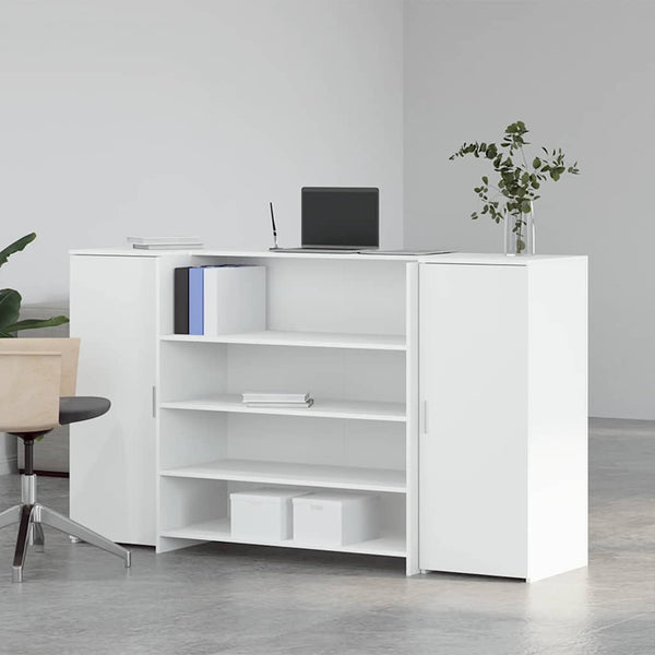 vidaXL Reception Desk White 180 x 50 x 103.5 cm Engineered Wood