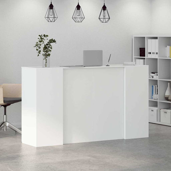 vidaXL Reception Desk White 180 x 50 x 103.5 cm Engineered Wood