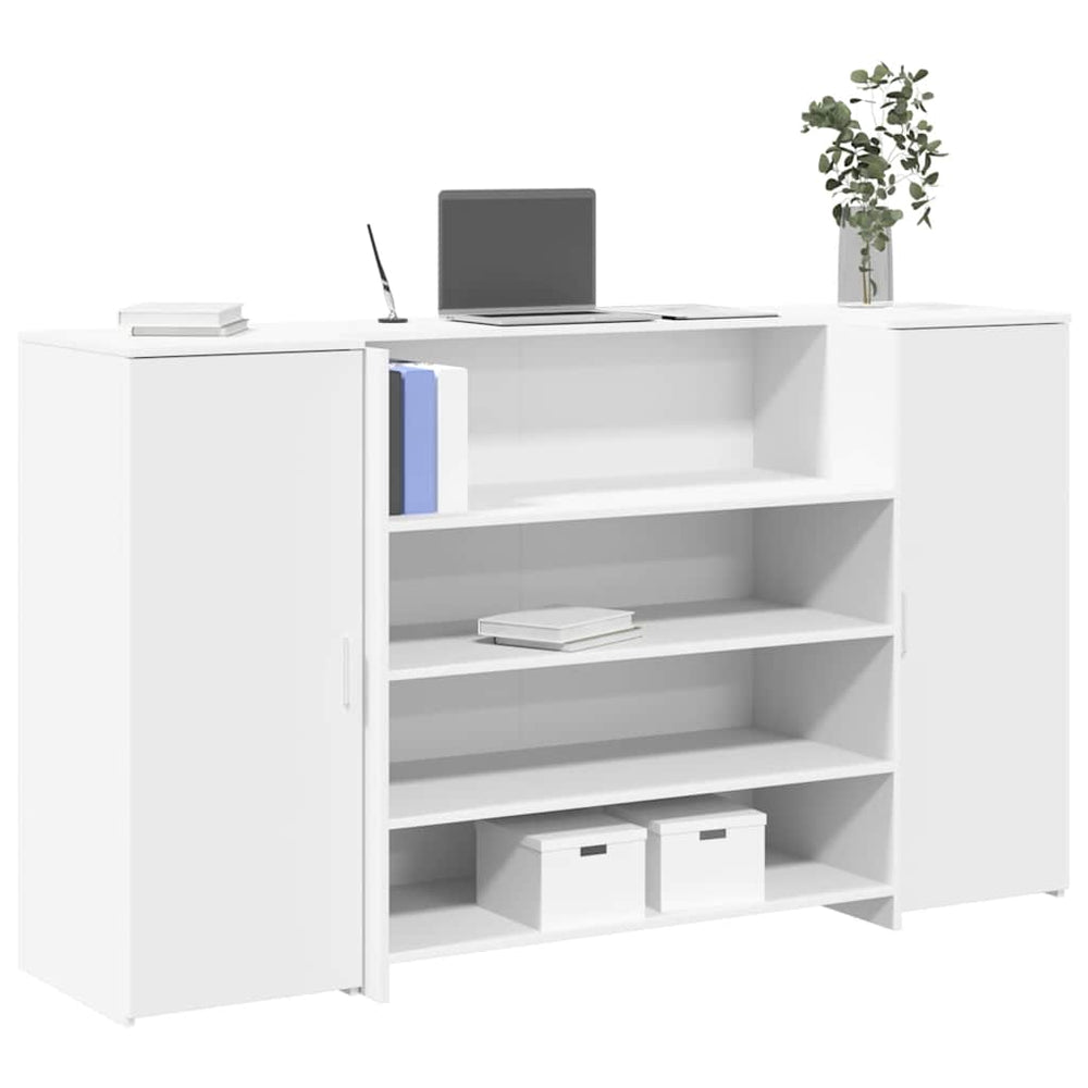 vidaXL Reception Desk White 180 x 50 x 103.5 cm Engineered Wood