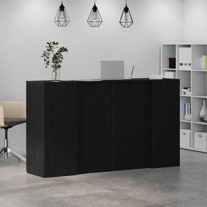 vidaXL Reception Desk Black Oak 180 x 50 x 103.5 cm Engineered Wood
