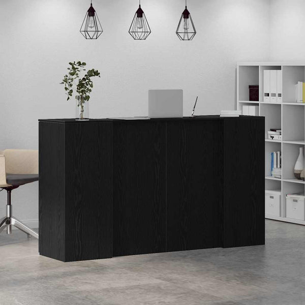 vidaXL Reception Desk Black Oak 180 x 50 x 103.5 cm Engineered Wood