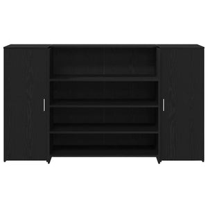 vidaXL Reception Desk Black Oak 180 x 50 x 103.5 cm Engineered Wood