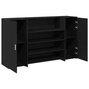 vidaXL Reception Desk Black Oak 180 x 50 x 103.5 cm Engineered Wood