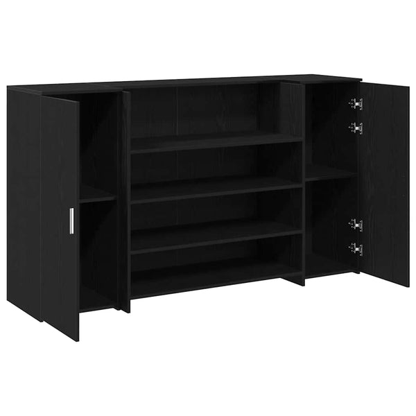 vidaXL Reception Desk Black Oak 180 x 50 x 103.5 cm Engineered Wood