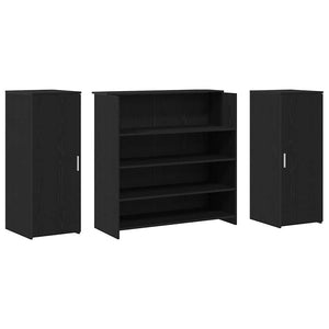 vidaXL Reception Desk Black Oak 180 x 50 x 103.5 cm Engineered Wood