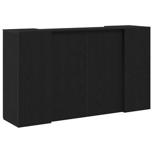 vidaXL Reception Desk Black Oak 180 x 50 x 103.5 cm Engineered Wood