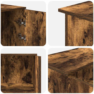 vidaXL Reception Desk Smoked Oak 180x50x103.5 cm Engineered Wood