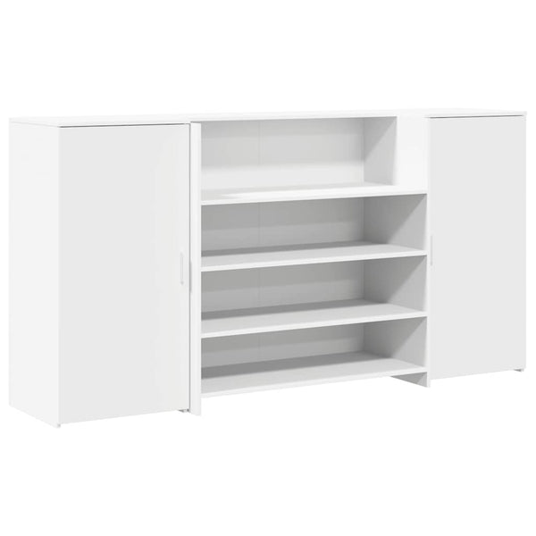 vidaXL Reception Desk White 200 x 50 x 103.5 cm Engineered Wood