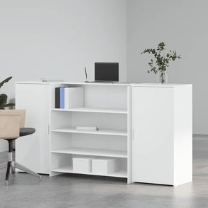 vidaXL Reception Desk White 200 x 50 x 103.5 cm Engineered Wood