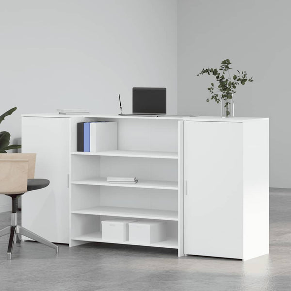 vidaXL Reception Desk White 200 x 50 x 103.5 cm Engineered Wood