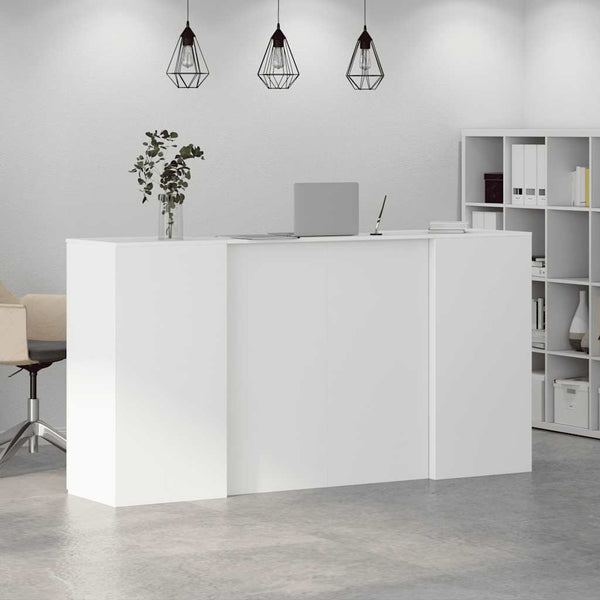 vidaXL Reception Desk White 200 x 50 x 103.5 cm Engineered Wood
