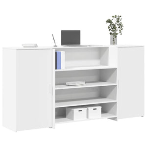 vidaXL Reception Desk White 200 x 50 x 103.5 cm Engineered Wood