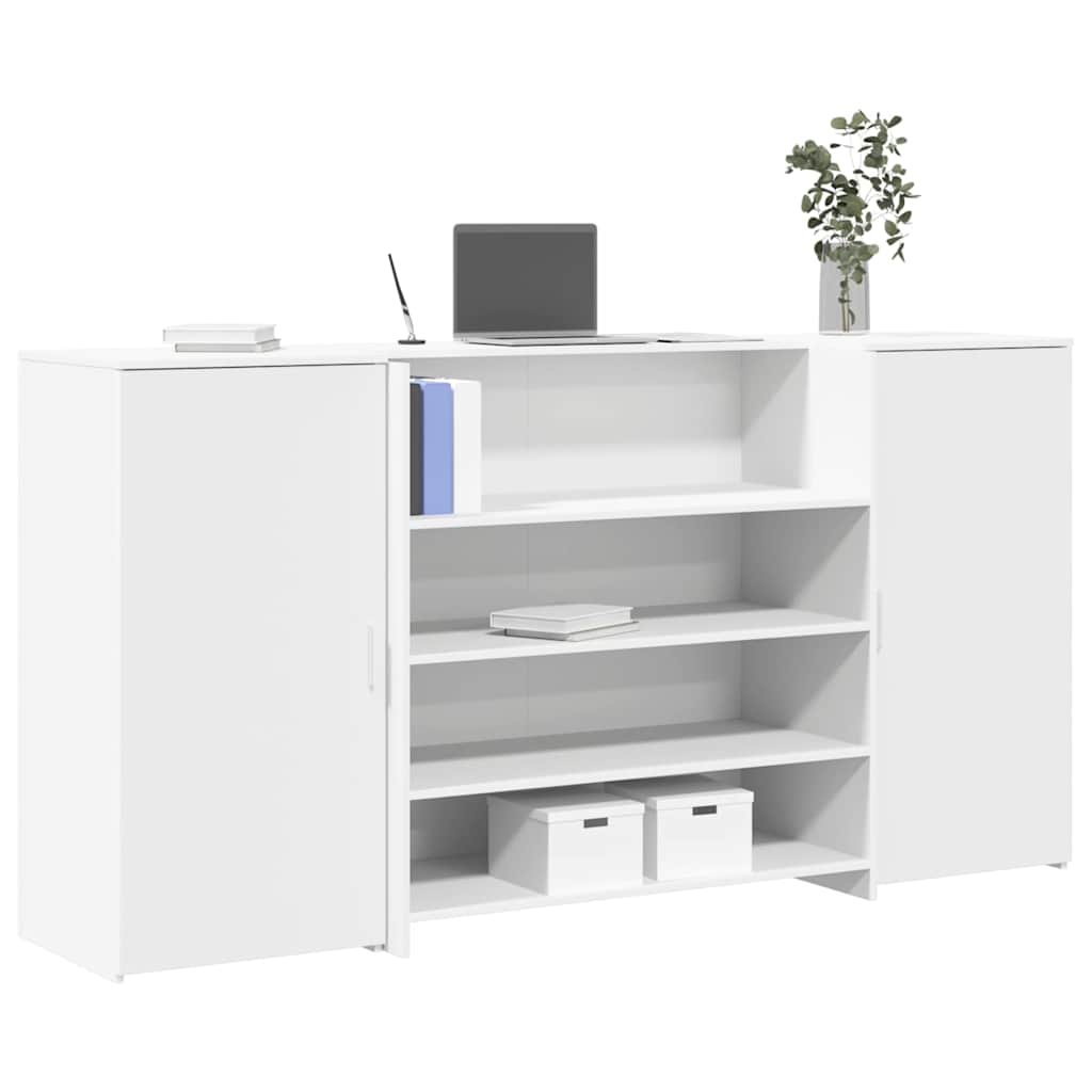 vidaXL Reception Desk White 200 x 50 x 103.5 cm Engineered Wood
