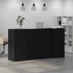 vidaXL Reception Counter Black Oak 200 x 50 x 103.5 cm Engineered Wood