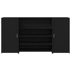 vidaXL Reception Counter Black Oak 200 x 50 x 103.5 cm Engineered Wood