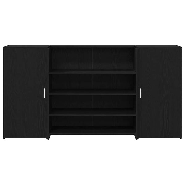 vidaXL Reception Counter Black Oak 200 x 50 x 103.5 cm Engineered Wood