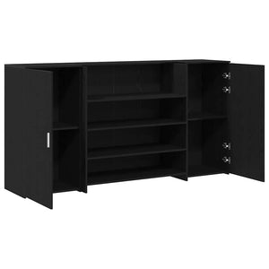 vidaXL Reception Counter Black Oak 200 x 50 x 103.5 cm Engineered Wood