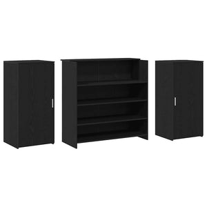 vidaXL Reception Counter Black Oak 200 x 50 x 103.5 cm Engineered Wood