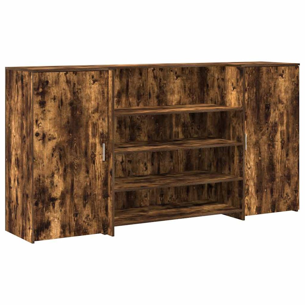 vidaXL Reception Counter Smoked Oak 200x50x103.5 cm Engineered Wood