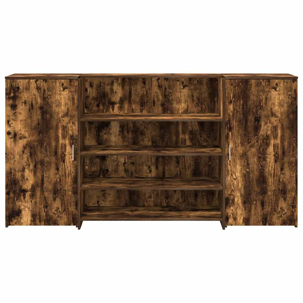 vidaXL Reception Counter Smoked Oak 200x50x103.5 cm Engineered Wood