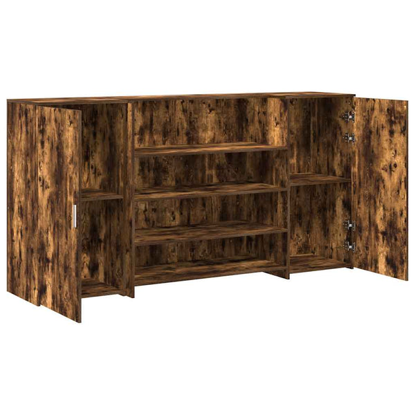 vidaXL Reception Counter Smoked Oak 200x50x103.5 cm Engineered Wood