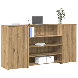 vidaXL Reception Counter Artisan Oak 200x50x103.5 cm Engineered Wood