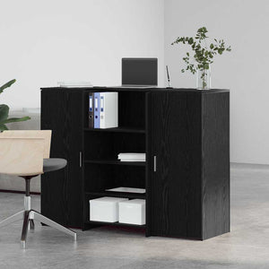 vidaXL Reception Desk Black Oak Look 135x50x103.5cm Engineered Wood