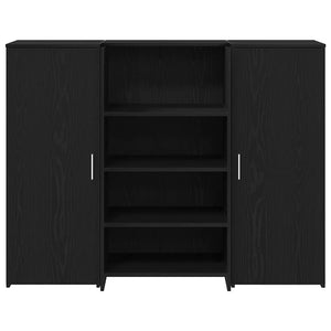 vidaXL Reception Desk Black Oak Look 135x50x103.5cm Engineered Wood