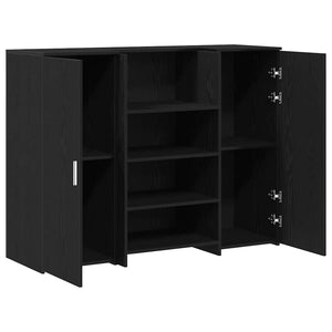 vidaXL Reception Desk Black Oak Look 135x50x103.5cm Engineered Wood