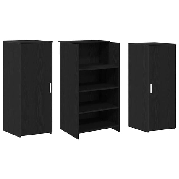 vidaXL Reception Desk Black Oak Look 135x50x103.5cm Engineered Wood