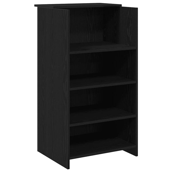 vidaXL Reception Desk Black Oak Look 135x50x103.5cm Engineered Wood