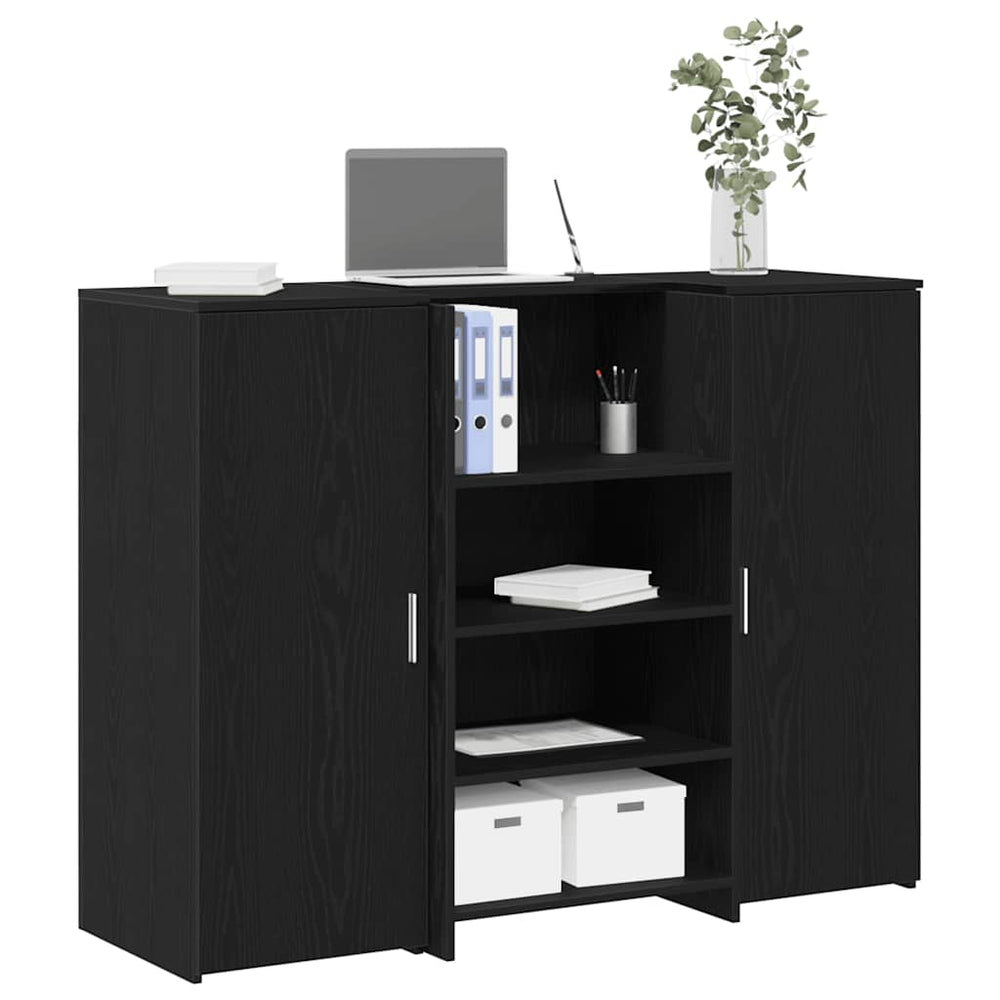 vidaXL Reception Desk Black Oak Look 135x50x103.5cm Engineered Wood