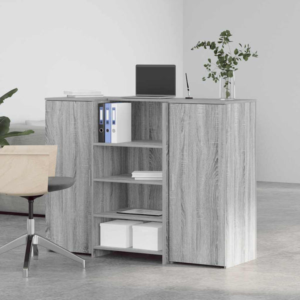 vidaXL Reception Counter Grey Sonoma 135x50x103.5 cm Engineered Wood