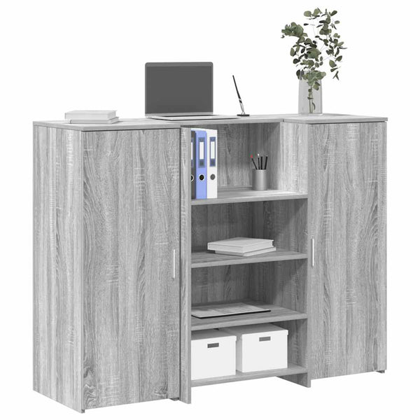 vidaXL Reception Counter Grey Sonoma 135x50x103.5 cm Engineered Wood