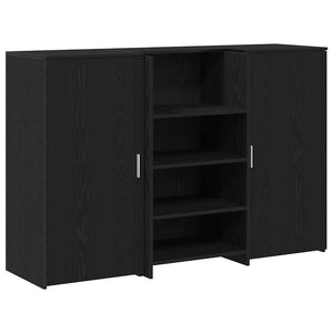 vidaXL Reception Desk Black Oak Look 155x50x103.5cm Engineered Wood