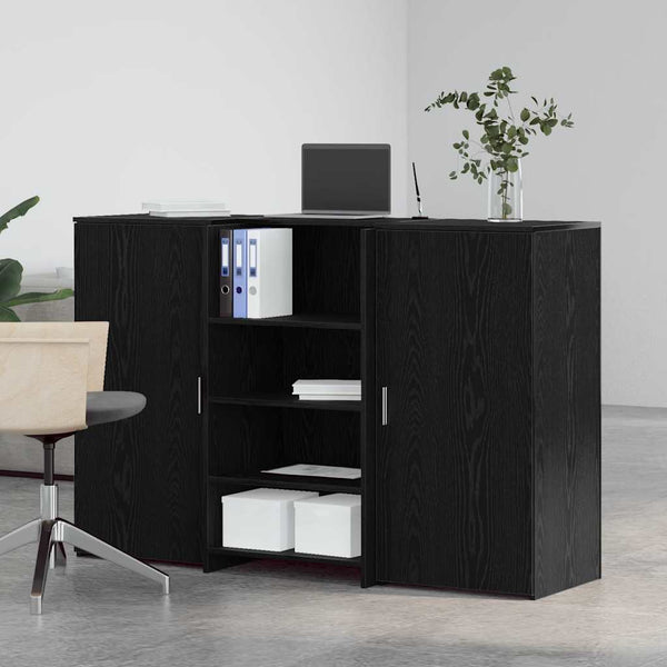 vidaXL Reception Desk Black Oak Look 155x50x103.5cm Engineered Wood