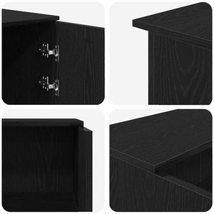 vidaXL Reception Desk Black Oak Look 155x50x103.5cm Engineered Wood