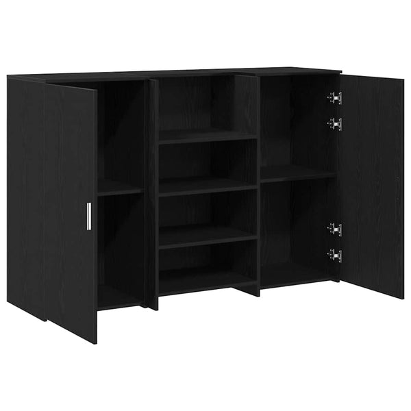 vidaXL Reception Desk Black Oak Look 155x50x103.5cm Engineered Wood