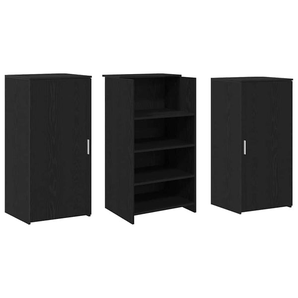 vidaXL Reception Desk Black Oak Look 155x50x103.5cm Engineered Wood