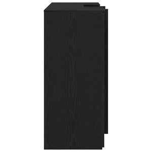vidaXL Reception Desk Black Oak Look 155x50x103.5cm Engineered Wood