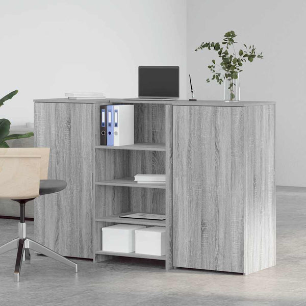 vidaXL Reception Desk Gray Sonoma 155x50x103.5 cm Engineered Wood