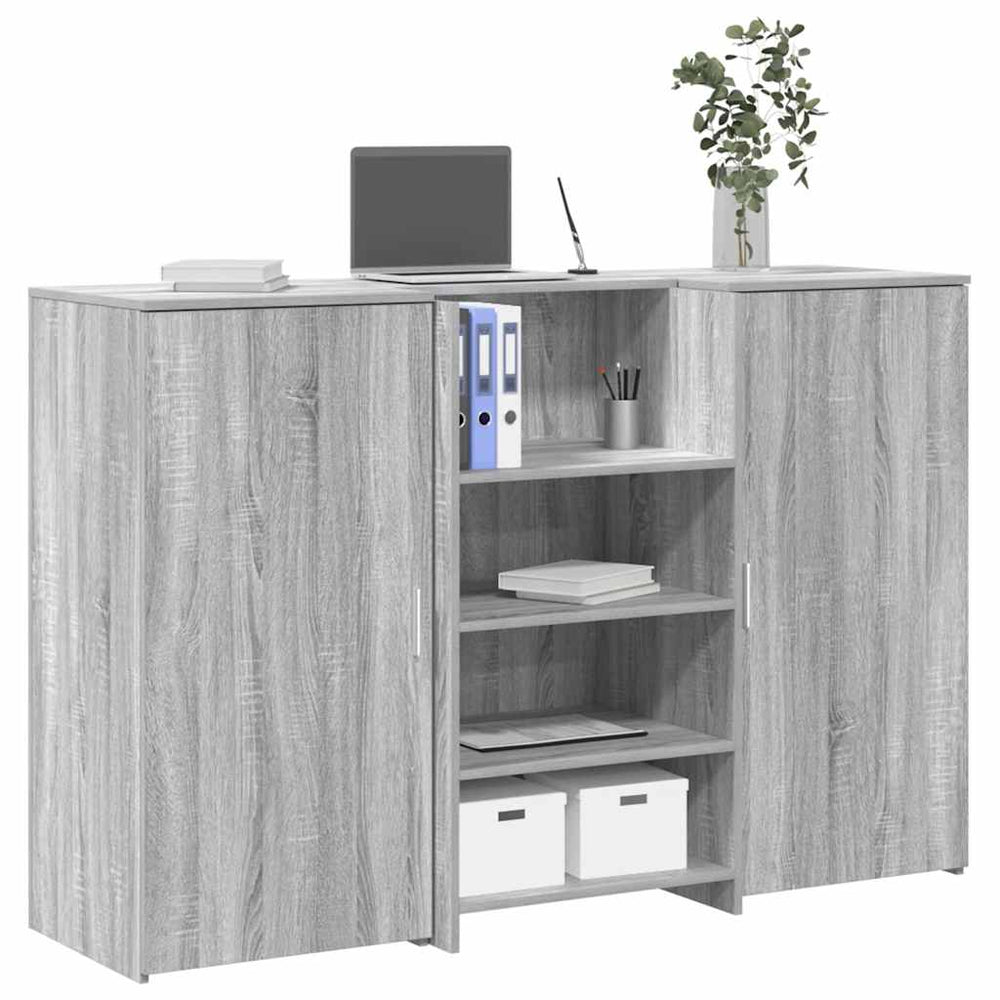vidaXL Reception Desk Gray Sonoma 155x50x103.5 cm Engineered Wood