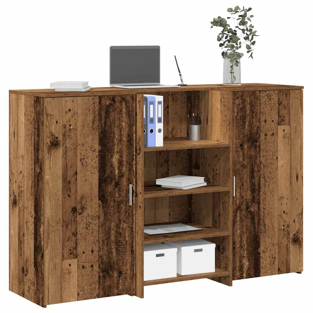 vidaXL Reception Counter Reclaimed Wood Look 155x50x103.5 cm Engineered Wood