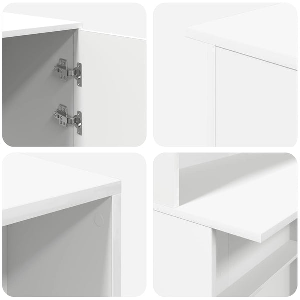 vidaXL Reception Desk White 200x50x103.5 cm Engineered Wood
