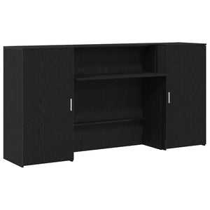 vidaXL Reception Desk Black Oak Look 200x50x103.5 cm Engineered Wood
