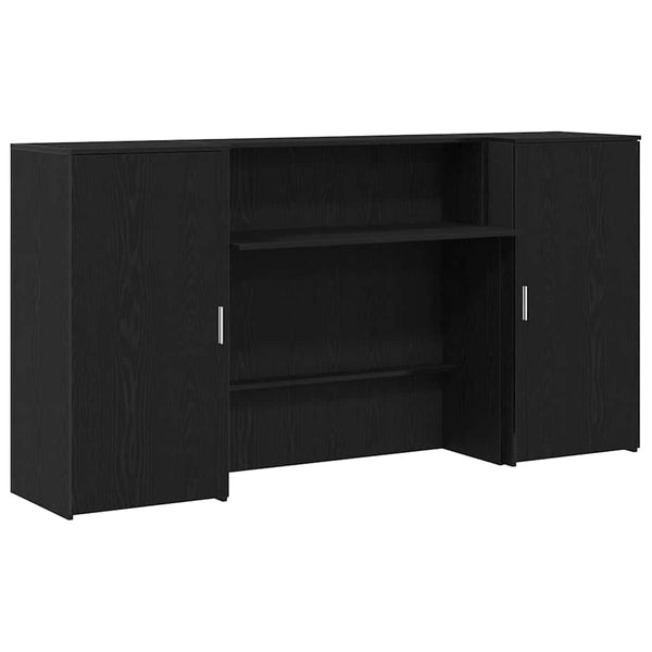 vidaXL Reception Desk Black Oak Look 200x50x103.5 cm Engineered Wood
