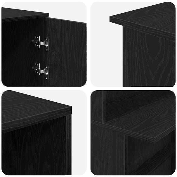 vidaXL Reception Desk Black Oak Look 200x50x103.5 cm Engineered Wood