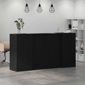 vidaXL Reception Desk Black Oak Look 200x50x103.5 cm Engineered Wood