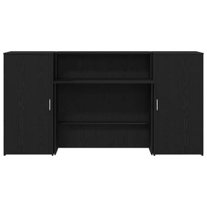 vidaXL Reception Desk Black Oak Look 200x50x103.5 cm Engineered Wood