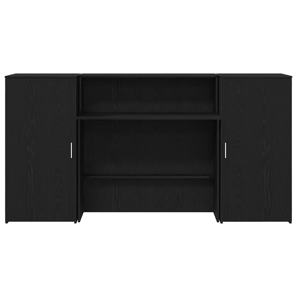 vidaXL Reception Desk Black Oak Look 200x50x103.5 cm Engineered Wood